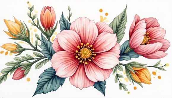 A Tempera Painting of a Bold, Decorative Style