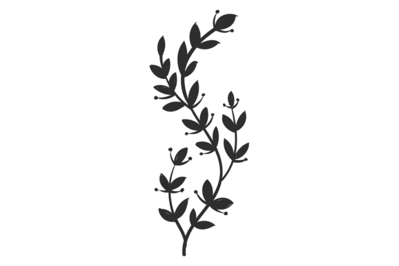 Decorative Botany Black Icon: Ornate Floral Details for Strong Branding