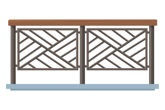 Decorative Metal Railing: Geometric Orna in Modern Design