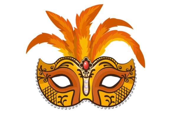 Decorative Party Mask. Luxury Festival C: A Designer's Guide to Festive Typography