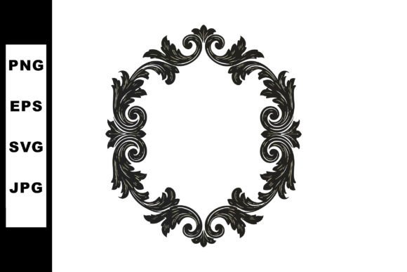 Decorative Vintage Floral Frame: An Ornate Design Asset