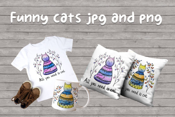 Decorative Watercolor Funny Kitties: More Than Just a Graphic