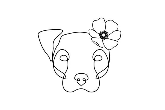 Dog with Flower Decorative Face: A Playful Asset for Modern Branding