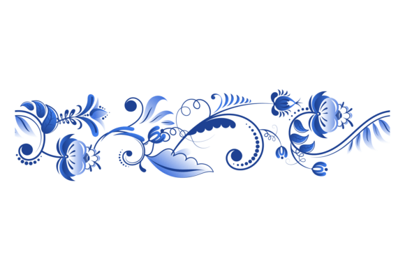 Elevate Your Aesthetic with Decorative Floral Ornament Element. Blue