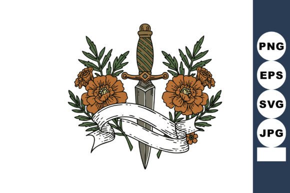 Elevate Your Design with This Vintage Dagger Illustration
