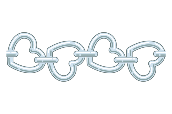 Heart Link Chain: Romantic Decorative Silver for Designers