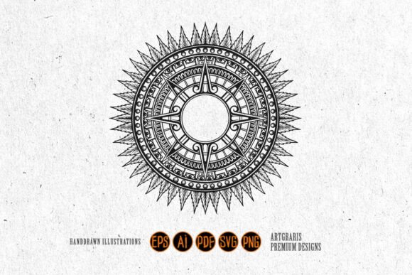 Mandala Line Outline Decorative Grass: A Versatile Vector Asset