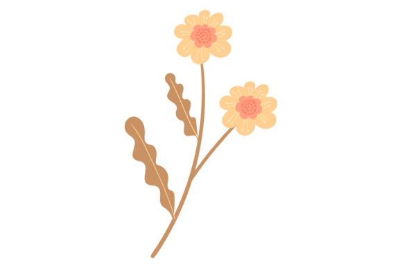 Ornate Floral Branch: A Touch of Nature for Decorative Designs