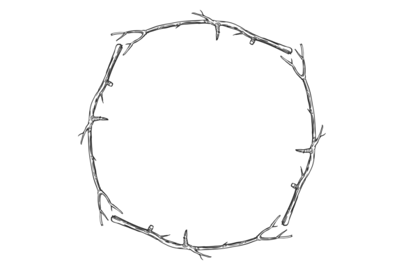 Round Dry Stick Border: A Rustic Frame for Modern Design