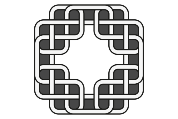 Square Celtic Knot: The Black Decorative Medieval Ornament