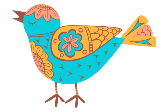 Stylized Bird: A Decorative Boho Element for Modern Brands